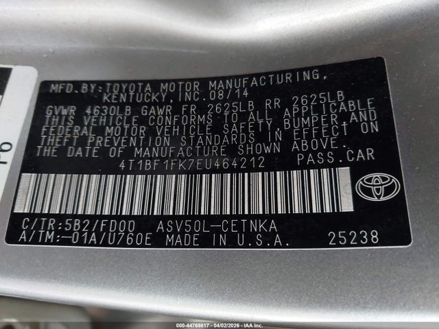 Toyota CAMRY LE 2014 4T1BF1FK7EU464212 Image 9