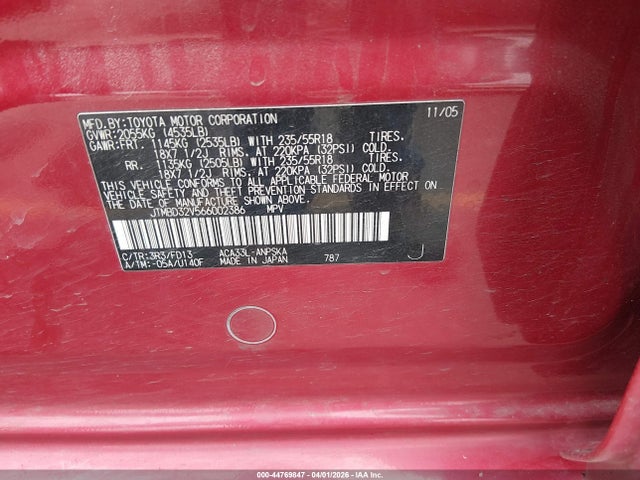 2006 TOYOTA RAV4 JTMBD32V566002386 Photo 8