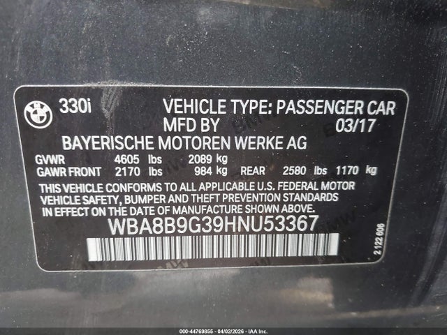2017 BMW 330I WBA8B9G39HNU53367 Photo 8