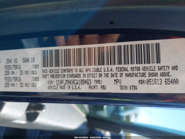 Продаж на аукціоні авто 2012 Jeep Liberty Sport, vin: 1C4PJMAK0CW189463, номер лоту: 44769882