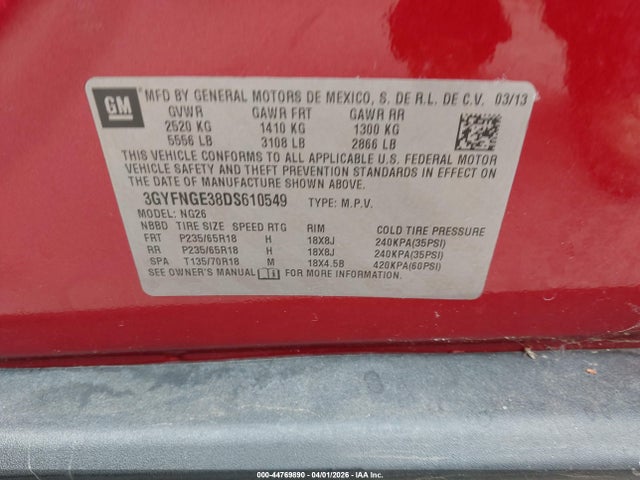 2013 CADILLAC SRX 3GYFNGE38DS610549 Photo 8