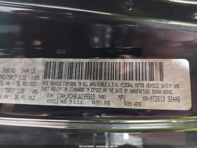 2018 JEEP WRANGLER UNLIMITED 1C4HJXDN8JW198923 Photo 8