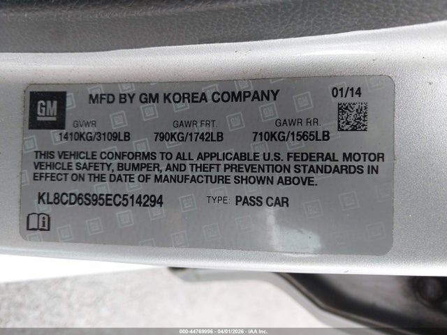 Chevrolet Spark 1lt Auto 2014 KL8CD6S95EC514294 Image 9