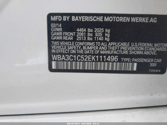 Продаж на аукціоні авто 2014 Bmw 328i, vin: WBA3C1C52EK111496, номер лоту: 44770015