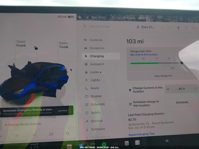 44770048 :رقم المزاد ، 7SAYGDEF3NF372818 vin ، 2022 Tesla Model Y Performance Dual Motor All-wheel Drive مزاد بيع