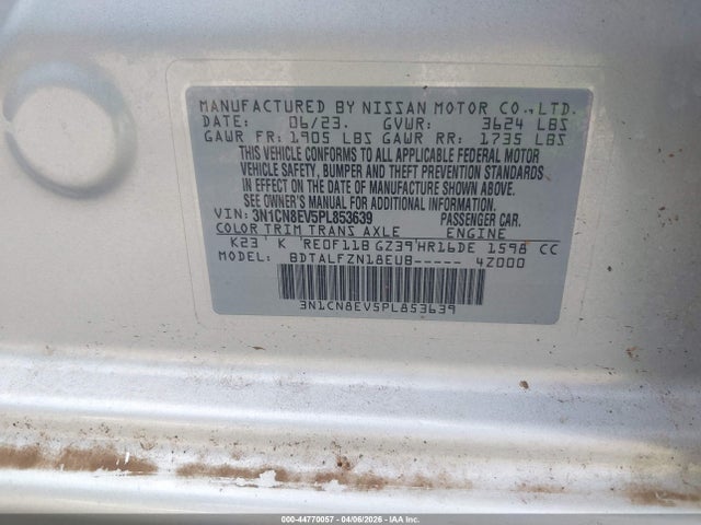 3N1CN8EV5PL853639 Nissan Versa 1.6 Sv Xtronic Cvt