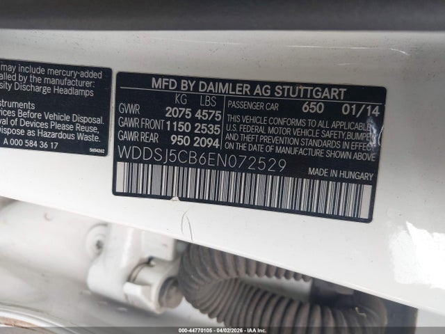 2014 Mercedes-benz Cla 45 Amg 4matic მანქანა იყიდება აუქციონზე, vin: WDDSJ5CB6EN072529, აუქციონის ნომერი: 44770105