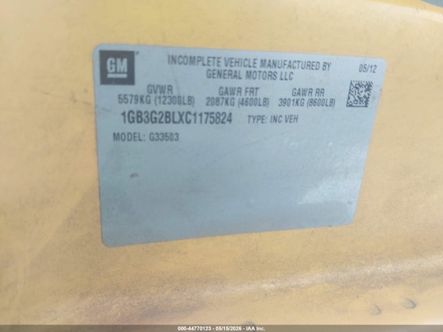 Aukcja sprzedaży 2013 Thomas Express Cutaway, vin: 1GB3G2BLXC1175824, numer aukcji: 44770123
