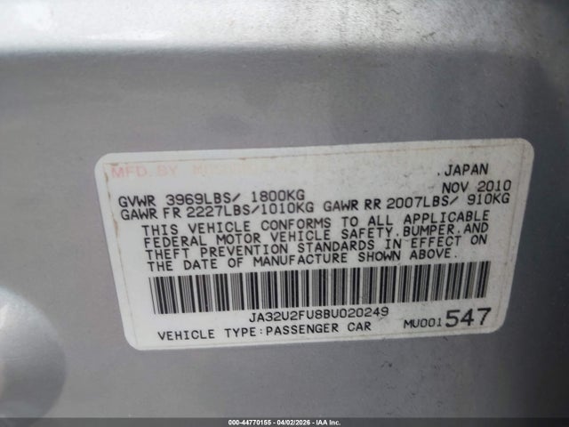Продаж на аукціоні авто 2011 Mitsubishi Lancer Es, vin: JA32U2FU8BU020249, номер лоту: 44770155