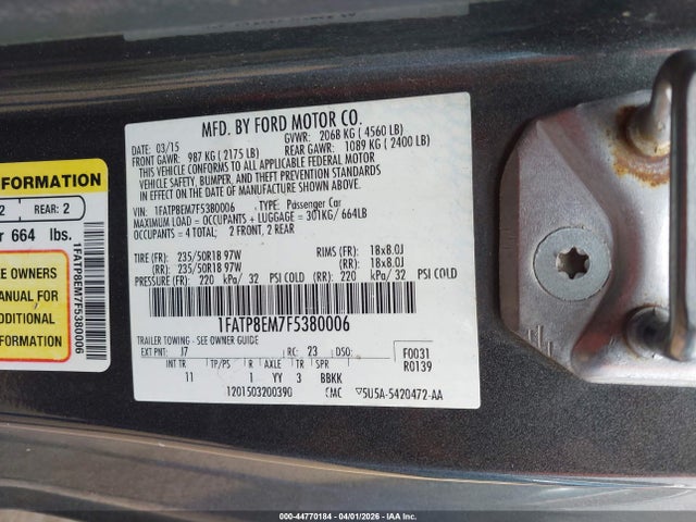 2015 FORD MUSTANG 1FATP8EM7F5380006 Photo 8