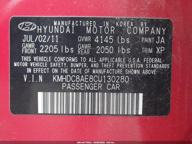 2012 HYUNDAI ELANTRA TOURING KMHDC8AE8CU130280 Photo 8