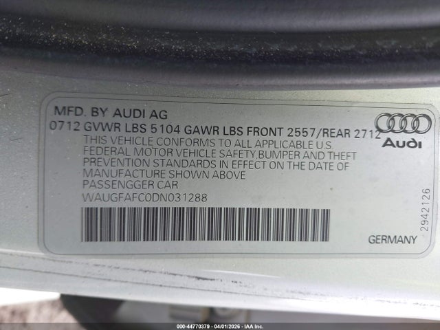 2013 AUDI A6 WAUGFAFC0DN031288 Photo 8