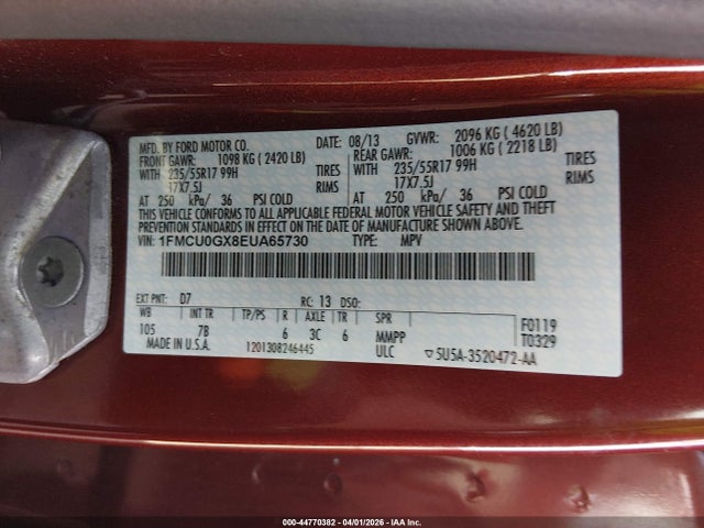 1FMCU0GX8EUA65730 Ford ESCAPE SE