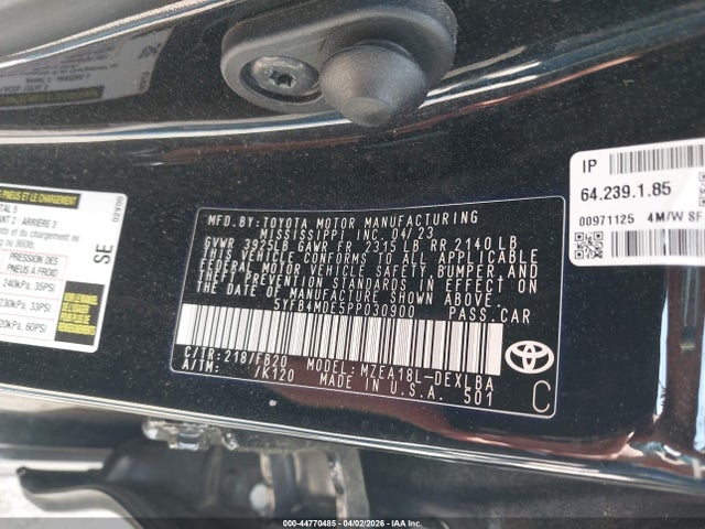 Toyota COROLLA LE 2023 5YFB4MDE5PP030900 Image 9