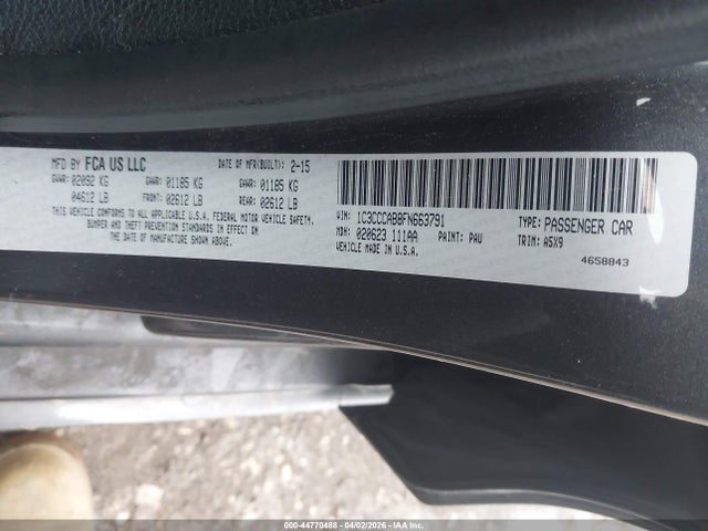 44770488 :رقم المزاد ، 1C3CCCAB8FN663791 vin ، 2015 Chrysler 200 Limited مزاد بيع