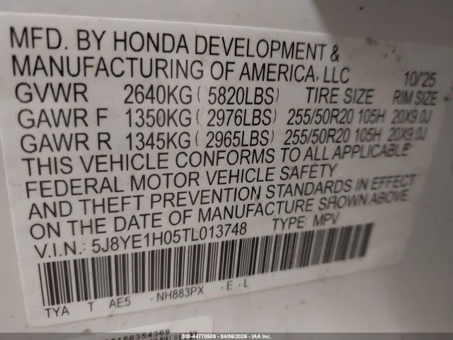5J8YE1H05TL013748 Acura MDX A-SPEC