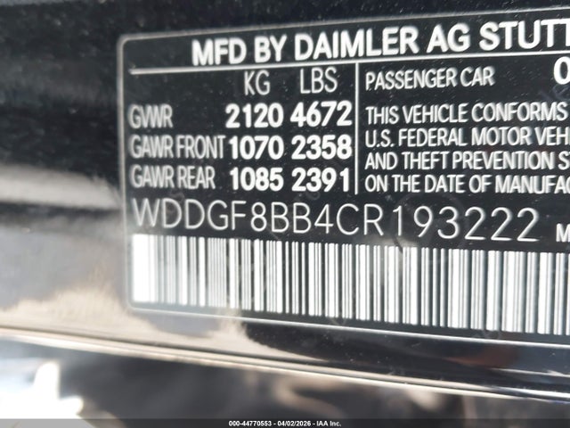 Aukcja sprzedaży 2012 Mercedes-benz C 300 Sport 4matic, vin: WDDGF8BB4CR193222, numer aukcji: 44770553