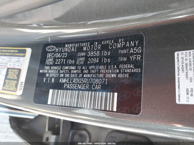 2024 Hyundai Elantra Se მანქანა იყიდება აუქციონზე, vin: KMHLL4DG5RU708071, აუქციონის ნომერი: 44770581
