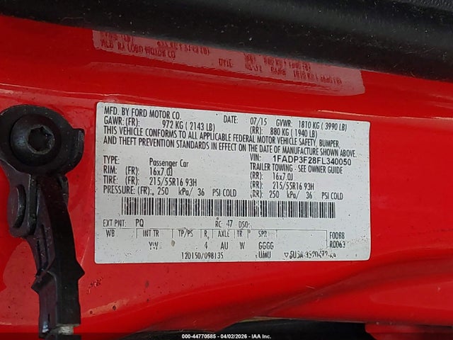 Продажа на аукционе авто 2015 Ford Focus Se, vin: 1FADP3F28FL340050, номер лота: 44770585