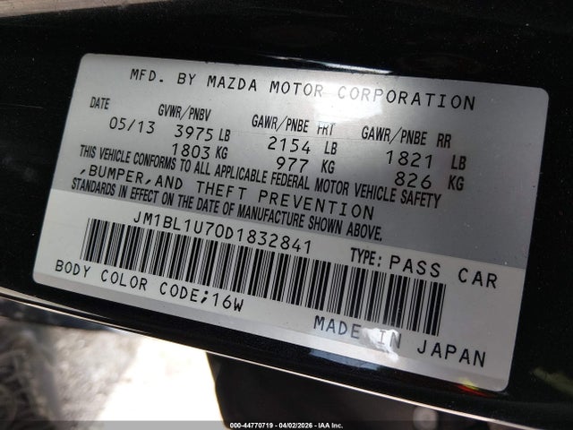Продаж на аукціоні авто 2013 Mazda Mazda3 I Sport, vin: JM1BL1U70D1832841, номер лоту: 44770719