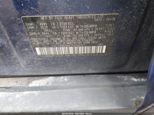 4S4BSANC7H3289301 Subaru Outback 2.5i Limited