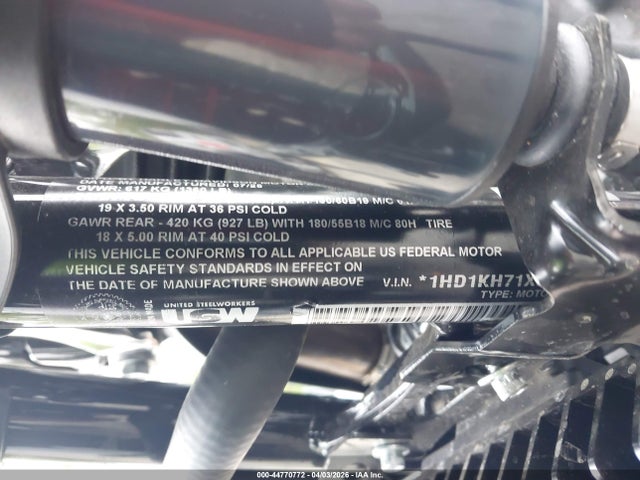 44770772 :رقم المزاد ، 1HD1KH71XSB634661 vin ، 2025 Harley-davidson Fltrx مزاد بيع