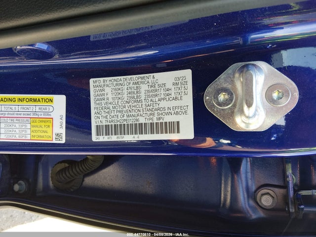 44770810 :رقم المزاد ، 7FARS3H22PE012286 vin ، 2023 Honda Cr-v Lx 2wd مزاد بيع