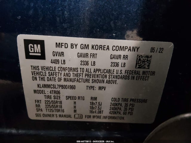 44770813 :رقم المزاد ، KL4MMCSL7PB004960 vin ، 2023 Buick Encore Gx Preferred Awd مزاد بيع