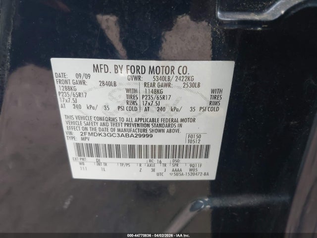 2010 FORD EDGE 2FMDK3GC3ABA29999 Photo 8