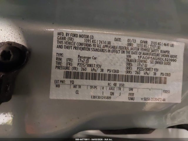 Продажа на аукционе авто 2013 Ford C-max Hybrid Se, vin: 1FADP5AU5DL523990, номер лота: 44770911