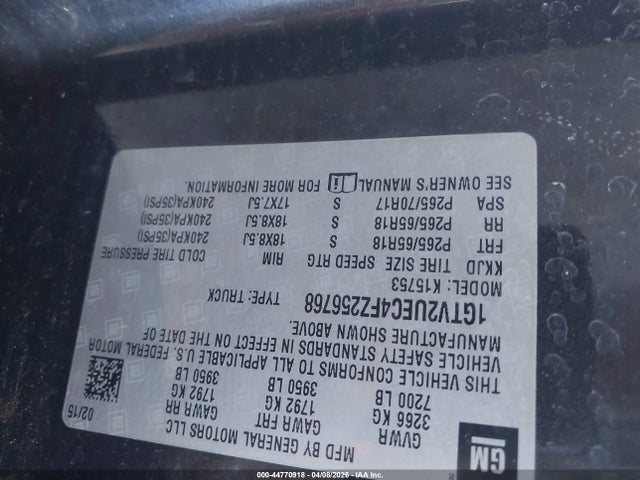 1GTV2UEC4FZ256768 GMC Sierra 1500 Sle