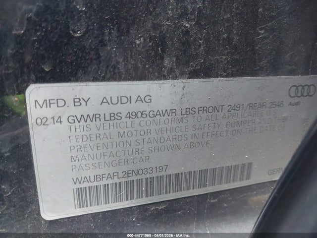 Aukcja sprzedaży 2014 Audi A4 2.0t Premium, vin: WAUBFAFL2EN033197, numer aukcji: 44771065