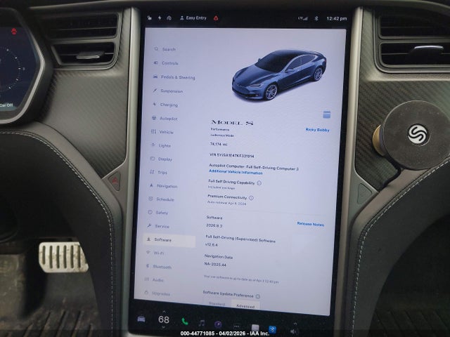 Продажа на аукционе авто 2019 Tesla Model S 100d/long Range/p100d/performance, vin: 5YJSA1E47KF331914, номер лота: 44771085