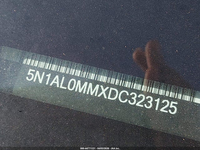 44771121 :رقم المزاد ، 5N1AL0MMXDC323125 vin ، 2013 Infiniti Jx35 مزاد بيع