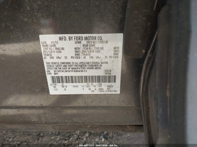2FMTK3K91FBB43613 Ford Edge Titanium