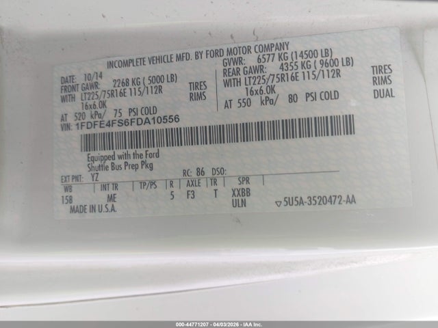 Ford E-450 Cutaway 2015 1FDFE4FS6FDA10556 Image 8