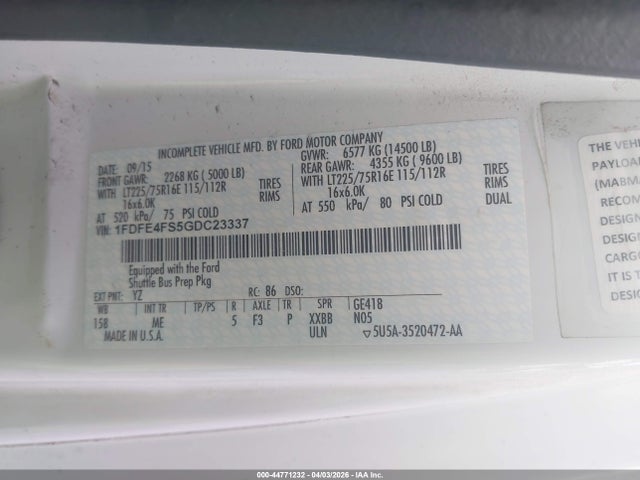 Ford E-450 Cutaway 2016 1FDFE4FS5GDC23337 Image 8