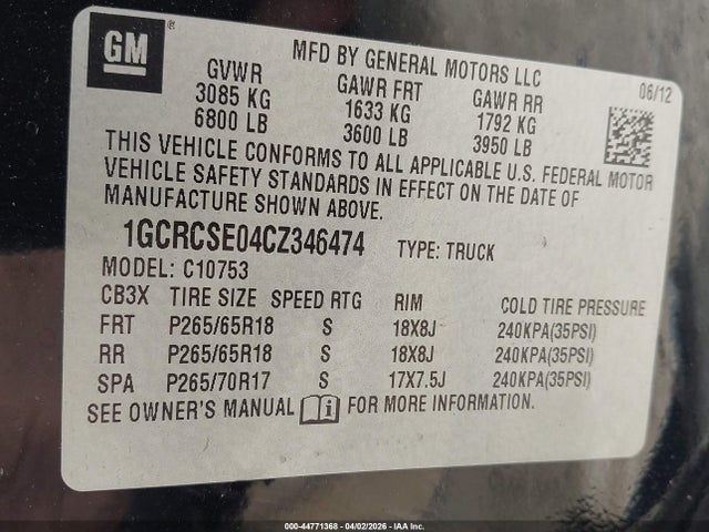 2012 CHEVROLET SILVERADO 1500 1GCRCSE04CZ346474 Photo 8