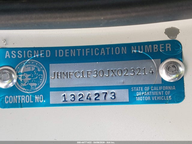JHMFC1F30JX023214 Honda Civic Ex-t