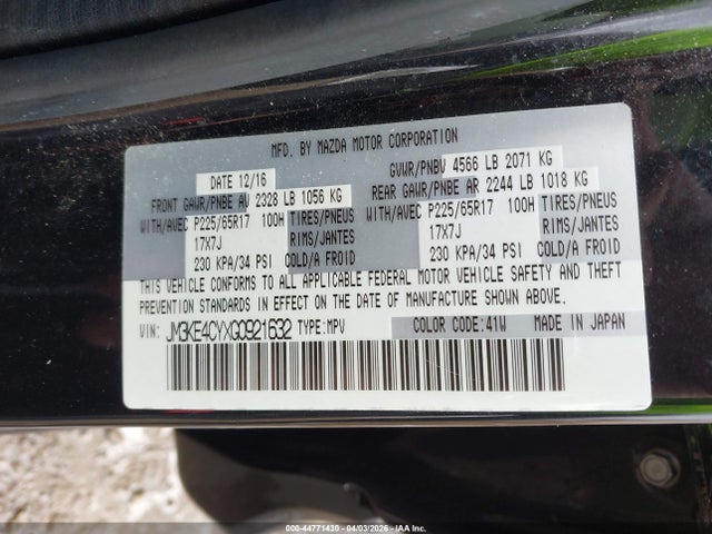 Aukcja sprzedaży 2016 Mazda Cx-5 Touring, vin: JM3KE4CYXG0921632, numer aukcji: 44771430