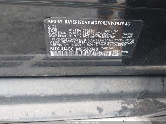 Aukcja sprzedaży 2019 Bmw X5 Xdrive40i, vin: 5UXCR6C51KLL23230, numer aukcji: 44771487