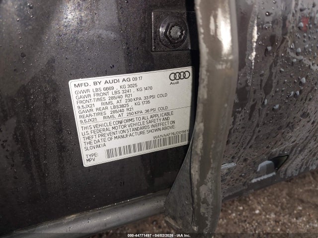 44771497 :رقم المزاد ، WA1VAAF76JD015619 vin ، 2018 Audi Q7 3.0t Premium مزاد بيع