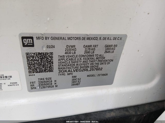Aukcja sprzedaży 2024 Gmc Terrain Awd Slt, vin: 3GKALVEG2RL257602, numer aukcji: 44771501
