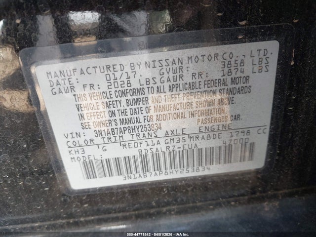 3N1AB7AP8HY253834 Nissan SENTRA SR