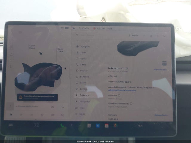 Продажа на аукционе авто 2025 Tesla Model 3, vin: 5YJ3E1EA4SF027910, номер лота: 44771604