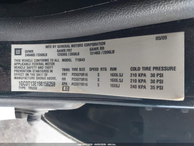 2009 CHEVROLET COLORADO 1GCDT13E198156259 Photo 8