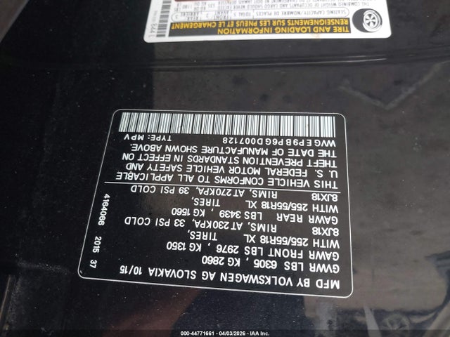 WVGEP9BP6GD007128 Volkswagen Touareg Tdi Sport W/technology