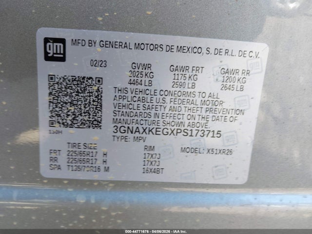 3GNAXKEGXPS173715 Chevrolet Equinox Fwd Lt