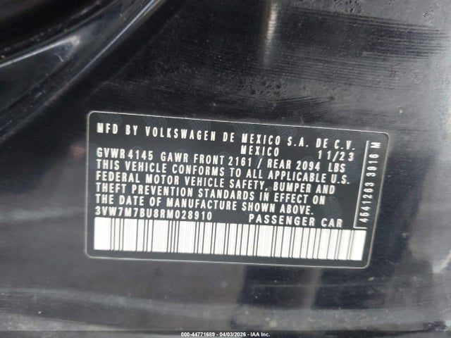Продаж на аукціоні авто 2024 Volkswagen Jetta 1.5t Se, vin: 3VW7M7BU8RM028910, номер лоту: 44771689