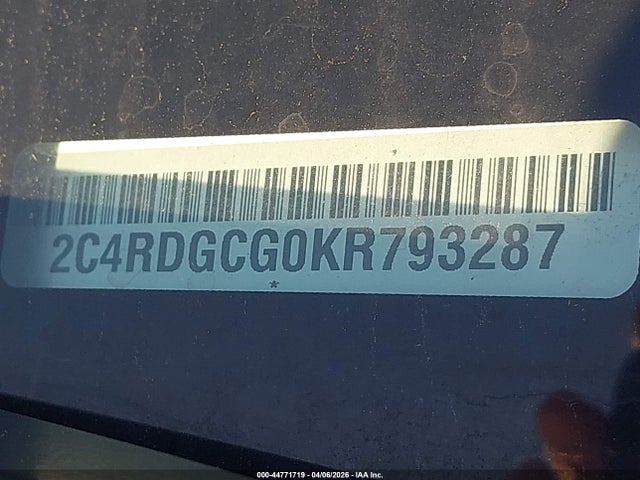 Aukcja sprzedaży 2019 Dodge Grand Caravan Sxt, vin: 2C4RDGCG0KR793287, numer aukcji: 44771719